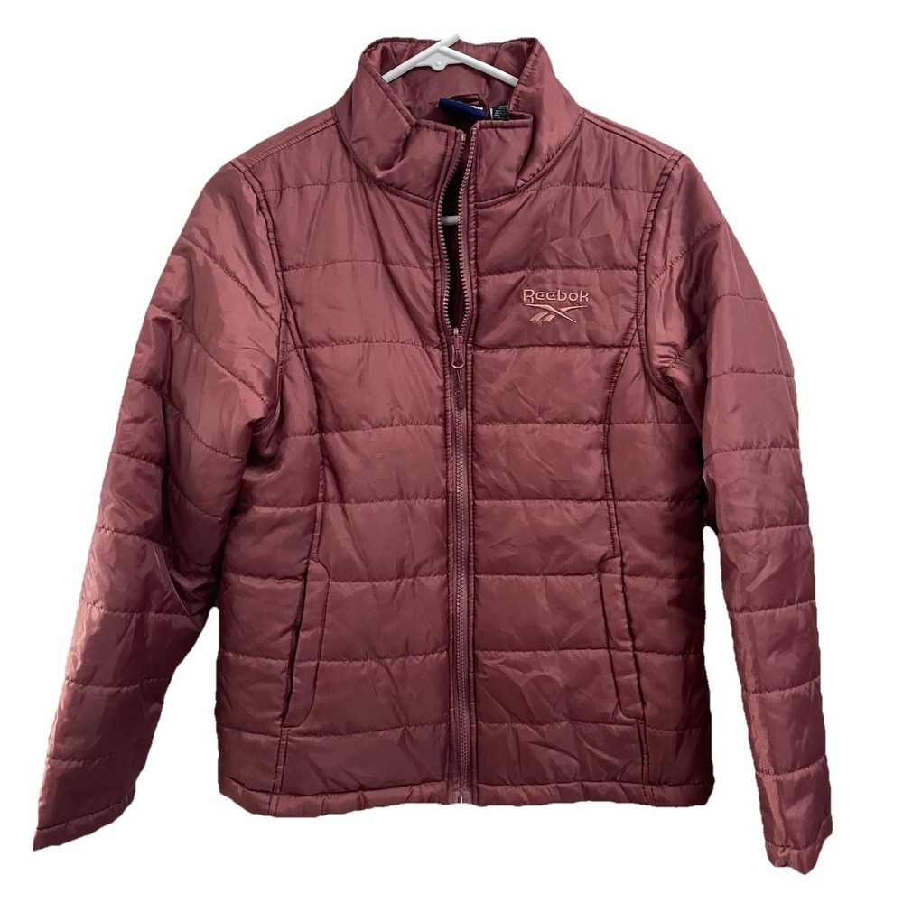 REEBOK Girls full-zip Winter puffer Ski jacket Dusty Rose‎ Color Sz. M 10-12 EUC